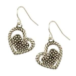  Silver Tone Cradled Hearts Earrings Jewelry