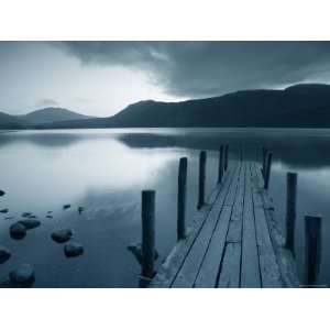 Tranquil Landscape and Pier, Derwent Water, Lake District, Cumbria 