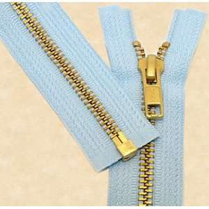   Zipper YKK #5 Brass ~ Separating ~ 542 Lite Blue (1 Zipper/pack) Arts