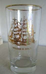 Vintage Boxed Seamens Bank for Savings 8 Tumbler Glasses w Tall Ships 