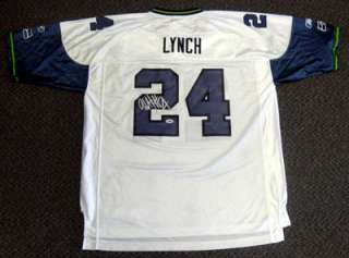   Lynch Autographed Seattle Seahawks White Replica Jersey PSA/DNA