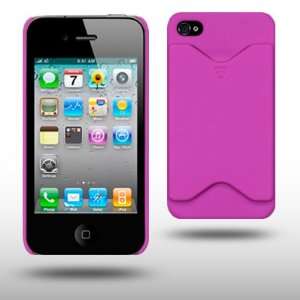  IPHONE 4 HOT PINK CARD STORAGE HOLDER CASE BY CELLAPOD 