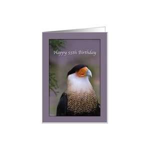    55th Birthday Card with Crested Caracara Card Toys & Games