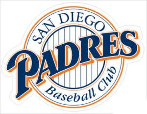 San Diego Padres #1 MLB Team Logo 7.5 x5.75 decal NEW  
