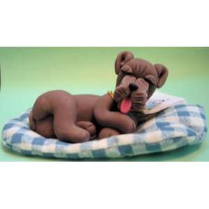  Greyhound Naptime Clay Figurine (Brindle)