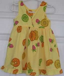 Fresh Produce girls size 12 months yellow fruit sun dress clothes 