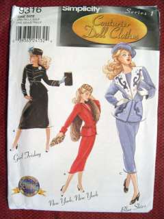 SIMPLICITY COUTURIER 15 1/2 FASHION DOLL CLOTHES PATTERN 9316 OOP 