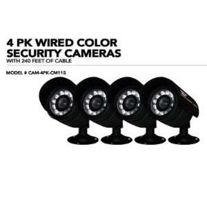  New 4 Pk Wired Color Security Cam   CAM4PKCM115 Camera 