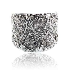   Pave Crystal Bridal Wedding Ring Size 8 Fashion Jewelry Jewelry