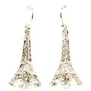   Paris Eiffel Tower Crystal Studded Fashion Earrings 