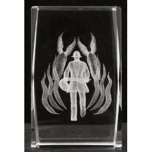  3d Laser Crystal Fire Fighter with Fire 5x5x8 Cm Cube + 3 