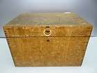 Antique Wood Wooden Drafting School Box Storage Contain