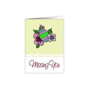  Happy Easter Missing You Flowers Decorated Egg Graphic Art 
