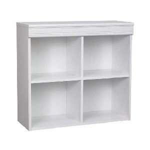  White Cubby Shelves Top Hutch