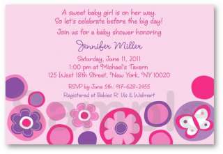 Pop Flower Girls Baby Shower Invitation Print Your Own  