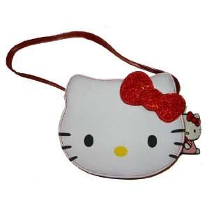  Sanrio Hello Kitty White Face Red Ribbon Purse Handbag 