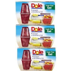 Dole Fruit Bowls, Pineapple in Strawberry Gel, 3.75 oz, 3 Pack   3 pk 