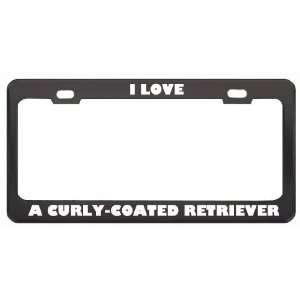 Love A Curly Coated Retriever Dog Animals Pets Metal License Plate 