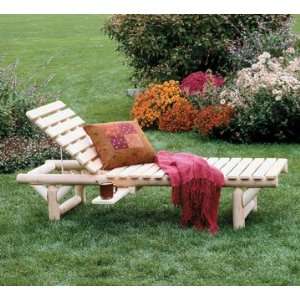  74 Natural Cedar Log Style Outdoor Wooden Lounge Chair 