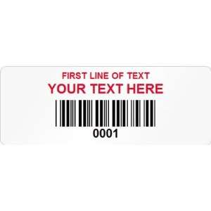  Custom Label With Barcode, 0.75 x 2 AlumiGuard Metal Tag 