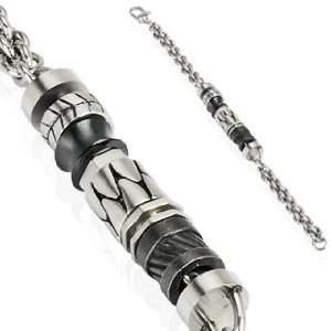    Mens Black Gear Industrial Auto Style Chain Bracelet Jewelry