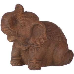  Volcanic Stone Statue Elephant Antique Brown (each)