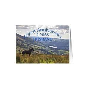  1 year anniversary for husband, a horse and a landscape 