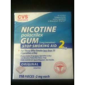  CVS Nicotine Gum 2mg Original Flavor 110pcs Health 