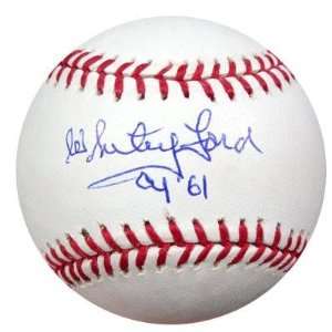  Autographed Whitey Ford Baseball   61 CY PSA DNA 