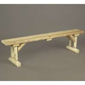   Family Natural Cedar Log Style Indoor Wooden Dining Bench Home