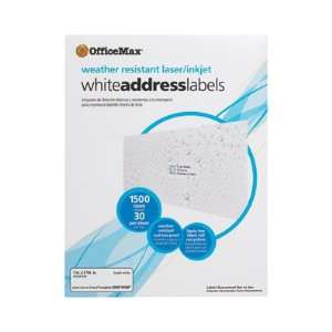  OFFICEMAX Weather Resistant Laser Inkjet Labels, 1inch x 2 