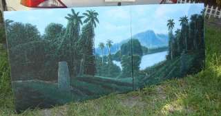 pieces in 1 Original Painting Landscape Cuban Realism Art Diptych 