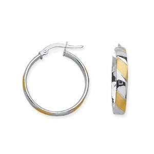 CleverEves 14K Gold Two Tone Euro Hoop Earring CleverEve 