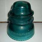 Vintage HEMINGRAY   42 Glass Insulator   Dark Jade Colo