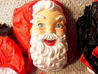 Vintage Life Size Plastic Santa Suit & Head to Stuff  