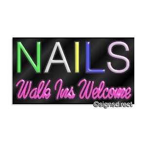  NAILS WALK INS WELCOME Neon Sign