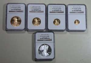   NGC PF70 Ultra Cameo Superb Gem Gold and Silver Eagle Anniversary Set