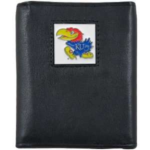   Jayhawks Black Tri fold Leather Executive Wallet