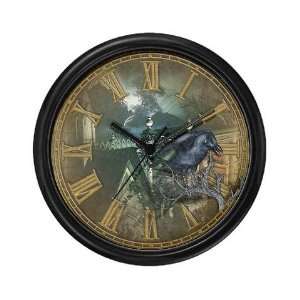  Gothic Black Crow Art Wall Clock by 