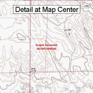 USGS Topographic Quadrangle Map   Scaper Reservoir, Wyoming (Folded 