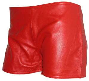   Leather Short Sexy in Red Color All Size Custom Size/Custom Colors