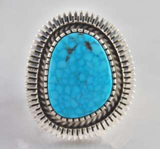 Navajo Sterling Silver Ray Bennett Grade AA Kingman Turquoise Ring