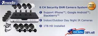 ZMODO 8 CH Security Surveillance DVR 8 CCD Outdoor Security Camera 