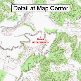 USGS Topographic Quadrangle Map   Flener, Kentucky (Folded/Waterproof 