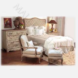 Weathered Oak Queen Headboard Tufted Linen Upholstery   Your Dreams 