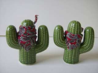 CACTUS MEXICAN SALT AND PEPPER SHAKER SHAKERS  