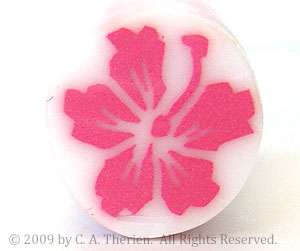 RAW Salmon Pink Hibiscus Polymer Clay Cane  