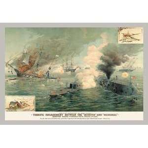   Encounter of Ironclads Monitor and Merrimac   14508 0