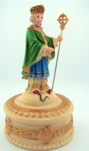 Saint St Patrick Irish Rosary Box Case Patron Statue  