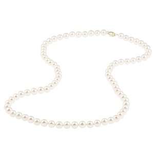  DaVonna 14k Gold Freshwater Cultured Pearl Necklace (6.5 7 